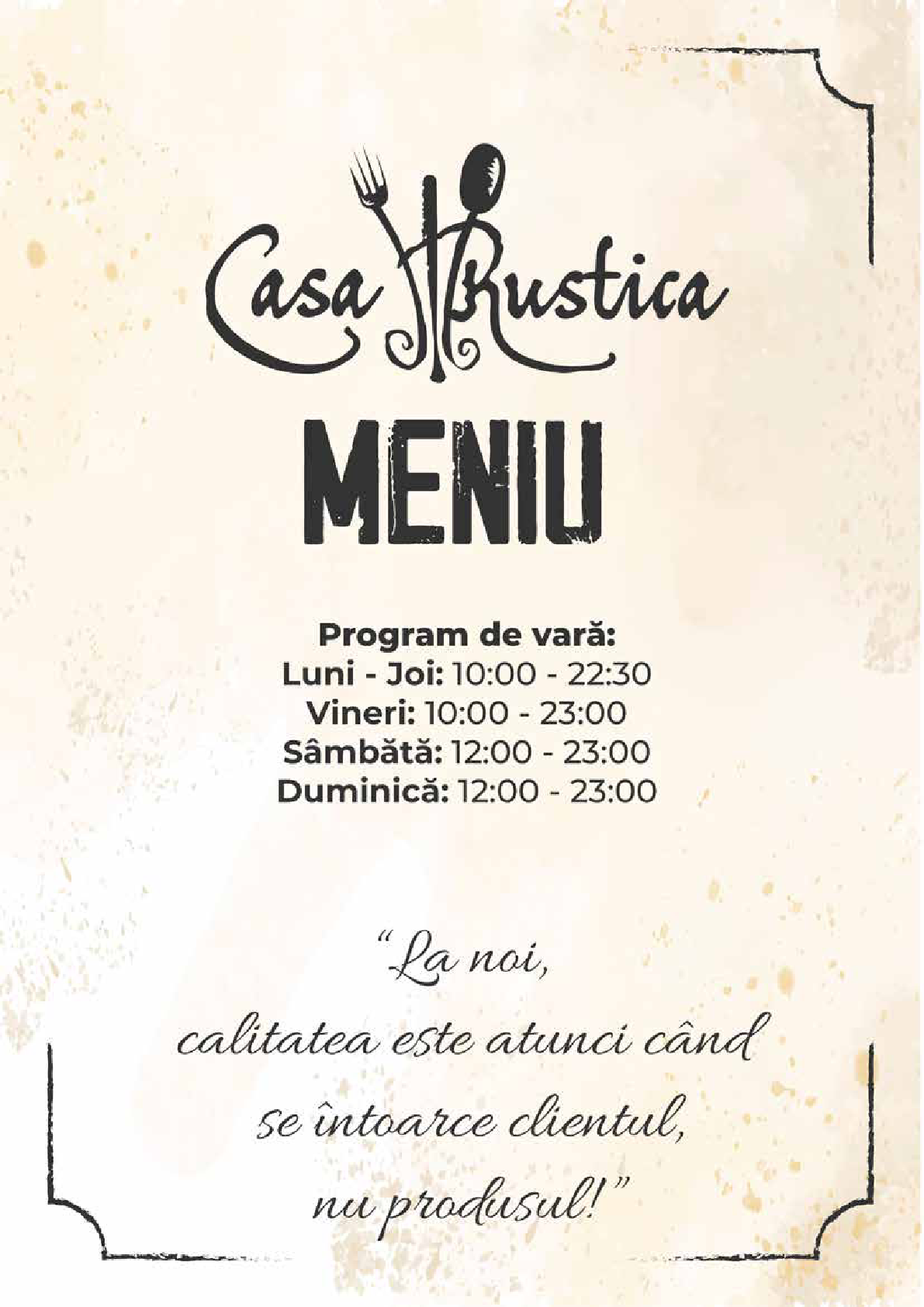 Meniu Casa Rustica
